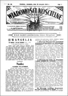 Wiadomości Kościelne : (gazeta kościelna) : dla parafij dekanatu chełmżyńskiego 1935, R. 7, nr 33