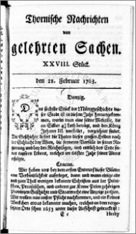 Thornische Nachrichten von Gelehrten Sachen, 1763.02.28 nr 28