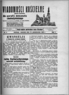 Wiadomości Kościelne : (gazeta kościelna) : dla parafij dekanatu chełmżyńskiego 1929, R. 1, nr 5