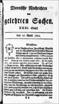 Thornische Nachrichten von Gelehrten Sachen, 1763.04.15 nr 31