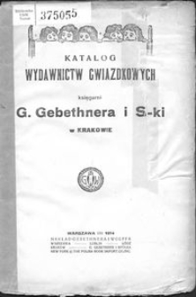 Katalog wydawnictw gwiazdkowych księgarni G. Gebethnera i S-ki w Krakowie