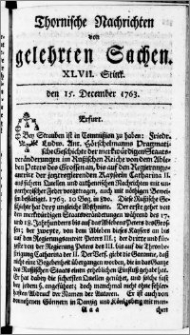 Thornische Nachrichten von Gelehrten Sachen, 1763.12.15 nr 47