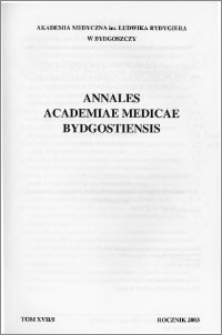 Annales Academiae Medicae Bydgostiensis 2003 tom XVIII nr 5