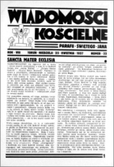 Wiadomości Kościelne : przy kościele św. Jana 1936-1937, R. 8, nr 22