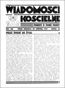 Wiadomości Kościelne : przy kościele N. Marji Panny 1936-1937, R. 8, nr 40