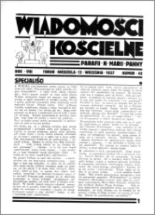 Wiadomości Kościelne : przy kościele N. Marji Panny 1936-1937, R. 8, nr 42