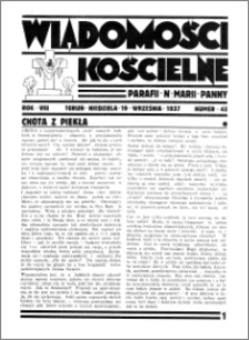 Wiadomości Kościelne : przy kościele N. Marji Panny 1936-1937, R. 8, nr 43