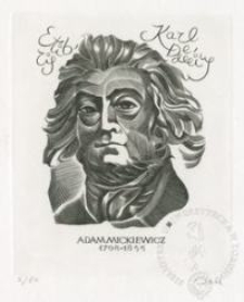 Ekslibris Karla Dedeciusa (Adam Mickiewicz 1798-1855)