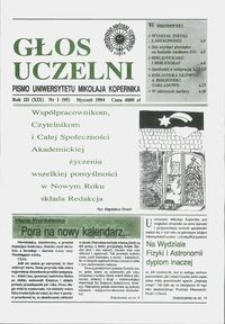 Głos Uczelni : pismo Uniwersytetu Mikołaja Kopernika R. 3=19 nr 1 (1994)