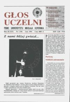 Głos Uczelni : pismo Uniwersytetu Mikołaja Kopernika R. 3=19 nr 2 (1994)