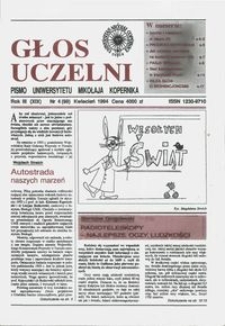 Głos Uczelni : pismo Uniwersytetu Mikołaja Kopernika R. 3=19 nr 4 (1994)