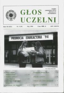 Głos Uczelni : pismo Uniwersytetu Mikołaja Kopernika R. 3=19 nr 5 (1994)