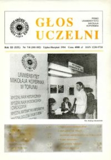 Głos Uczelni : pismo Uniwersytetu Mikołaja Kopernika R. 3=19 nr 7/8 (1994)