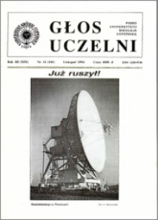 Głos Uczelni : pismo Uniwersytetu Mikołaja Kopernika R. 3=19 nr 11 (1994)