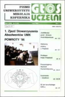 Głos Uczelni : pismo Uniwersytetu Mikołaja Kopernika R. 5=21 nr 2 (1996)