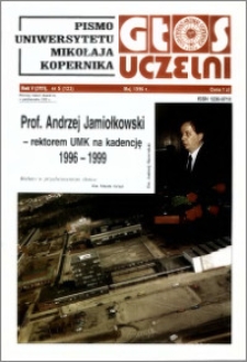 Głos Uczelni : pismo Uniwersytetu Mikołaja Kopernika R. 5=21 nr 5 (1996)