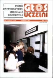 Głos Uczelni : pismo Uniwersytetu Mikołaja Kopernika R. 7=23 nr 10 (1998)