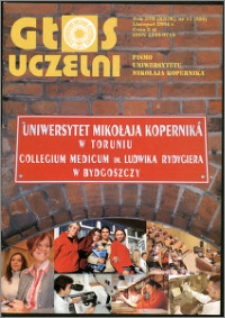 Głos Uczelni : pismo Uniwersytetu Mikołaja Kopernika R. 13=29 nr 11 (2004)