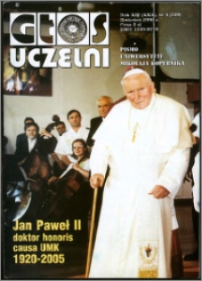 Głos Uczelni : pismo Uniwersytetu Mikołaja Kopernika R. 14=30 nr 4 (2005)