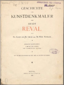 Geschichte und Kunstdenkmäler der Stadt Reval. Lfg. 2, Kirchliche Kunst ; Die grabsteine Revals
