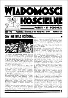 Wiadomości Kościelne : przy kościele w Podgórzu 1936-1937, R. 8, nr 20