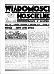 Wiadomości Kościelne : przy kościele w Podgórzu 1936-1937, R. 8, nr 21