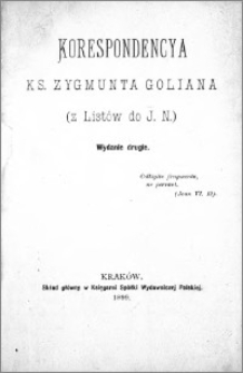 Korespondencja księdza Zygmunta Goliana