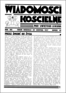 Wiadomości Kościelne : przy kościele św. Jakóba 1936-1937, R. 8, nr 40