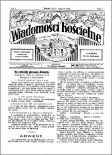 Wiadomości Kościelne : przy kościele Toruń-Mokre 1929-1930, R. 1, nr 1