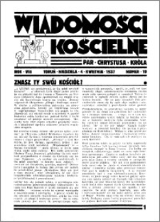 Wiadomości Kościelne : przy kościele Toruń-Mokre 1936-1937, R. 8, nr 19