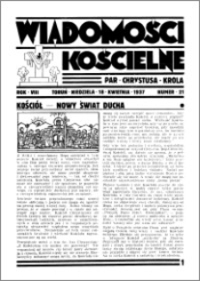 Wiadomości Kościelne : przy kościele Toruń-Mokre 1936-1937, R. 8, nr 21