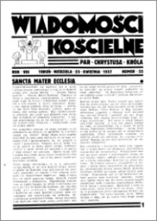Wiadomości Kościelne : przy kościele Toruń-Mokre 1936-1937, R. 8, nr 22