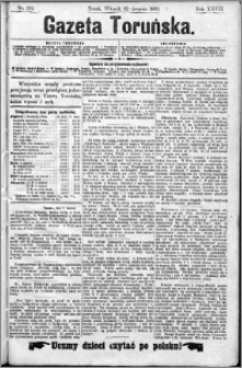 Gazeta Toruńska 1893, Sierpień