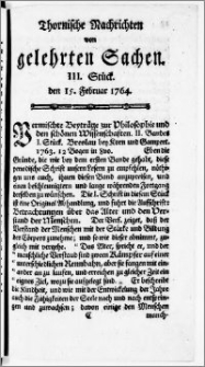 Thornische Nachrichten von Gelehrten Sachen, 1764.02.15 nr 3