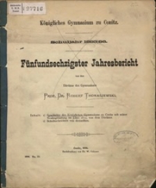 Königliches Gymnasium zu Conitz : Schuljahr 1885/86 : Fünfundsechzigster Jahresbericht