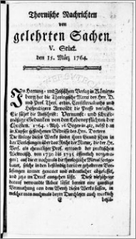 Thornische Nachrichten von Gelehrten Sachen, 1764.03.15 nr 5