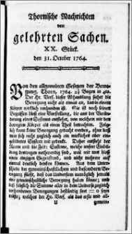 Thornische Nachrichten von Gelehrten Sachen, 1764.10.31 nr 20