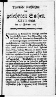 Thornische Nachrichten von Gelehrten Sachen, 1765.02.15 nr 27