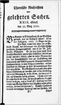 Thornische Nachrichten von Gelehrten Sachen, 1765.03.15 nr 29