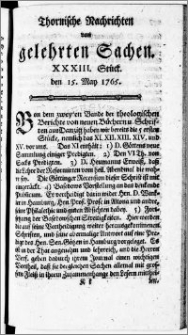 Thornische Nachrichten von Gelehrten Sachen, 1765.05.15 nr 33
