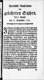 Thornische Nachrichten von Gelehrten Sachen, 1765.09.15 nr 41