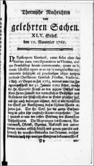 Thornische Nachrichten von Gelehrten Sachen, 1765.11.15 nr 45
