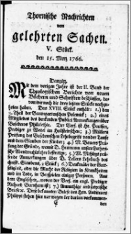 Thornische Nachrichten von Gelehrten Sachen, 1766.03.15 nr 5