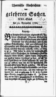 Thornische Nachrichten von Gelehrten Sachen, 1766.11.30 nr 22