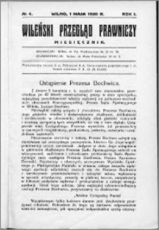 Wileński Przegląd Prawniczy 1930, R. 1 nr 4