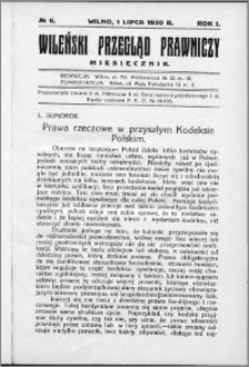 Wileński Przegląd Prawniczy 1930, R. 1 nr 6