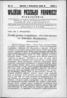 Wileński Przegląd Prawniczy 1930, R. 1 nr 11