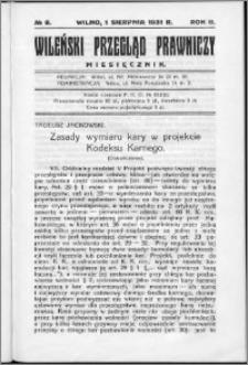 Wileński Przegląd Prawniczy 1931, R. 2 nr 8