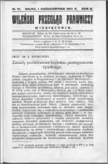 Wileński Przegląd Prawniczy 1931, R. 2 nr 10