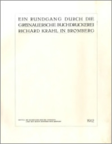 Rundgang durch die Gruenauersche Buchdruckerei Richard Krahl in Bromberg